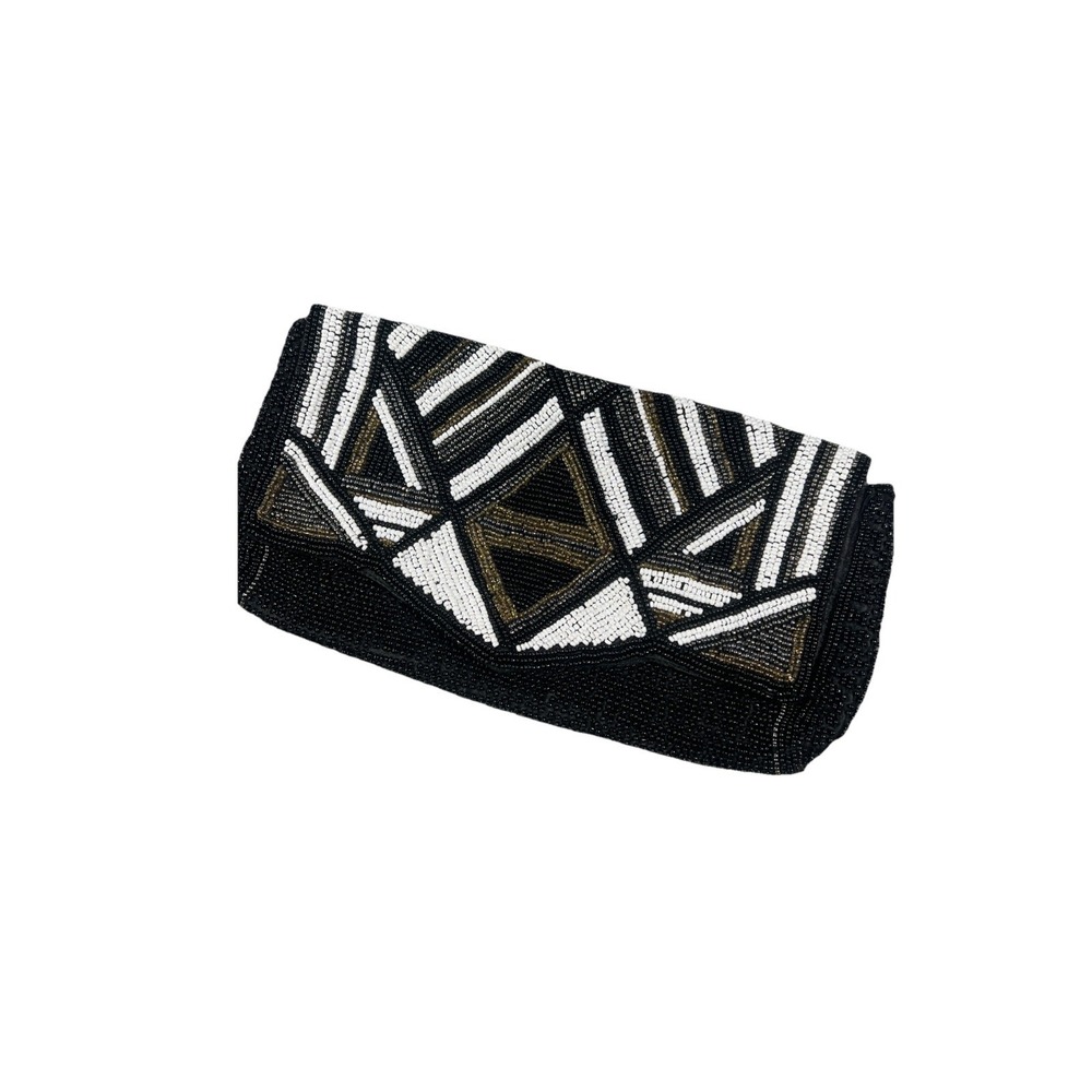 Express Clutch Seed Bead Satin Wedding‎ Retro Dark Academia Evening Purse Glam